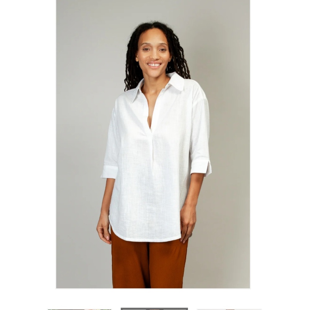 WHITE BREEZY TUNIC